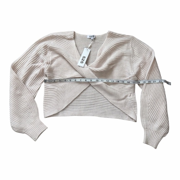 525 America Cream Ribbed Knit Women Top Small - Picture 2 of 2